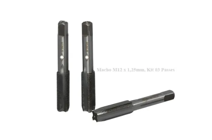 Macho Manual M12 x 1,25mm Kit 03 Passes Aço Liga Especial  