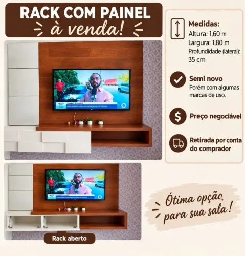 Painel com Rack para TV