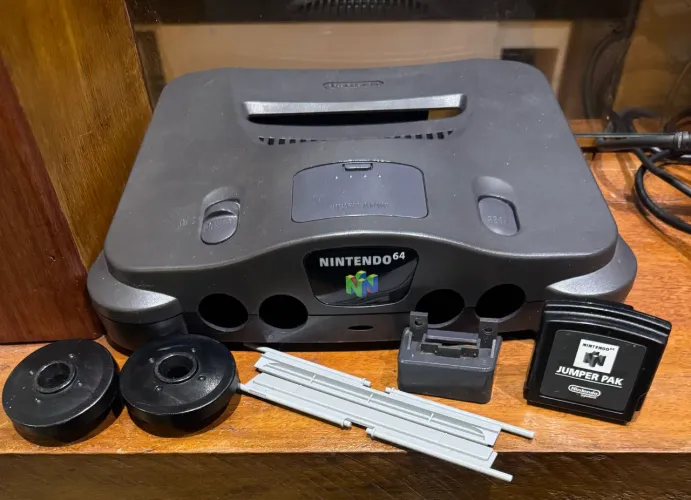 JUMPER PAK 100% ORIGINAL + CARCAÇA COMPLETA NINTENDO 64 ( LER DESCRIÇÃO)