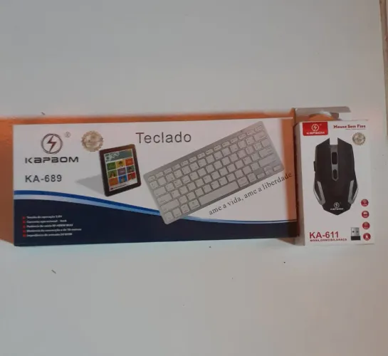 Kit Teclado e Mouse sem fio ( Kapbom