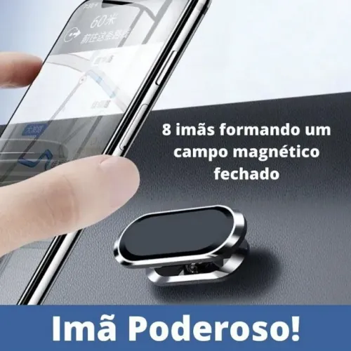 Suporte Magnético Forte Veicular com Rotação 360º 