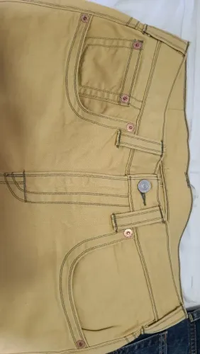 Calça jeans levis masculina mostarda  511 
