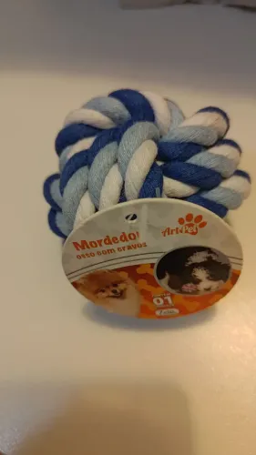 Brinquedo Mordedor Pet Bola De Corda Trançada Para Cães