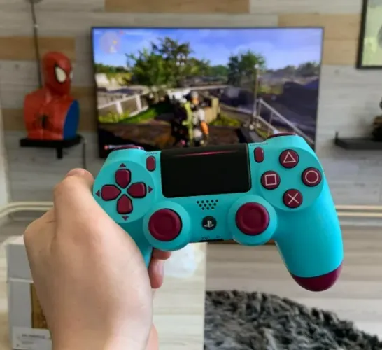 Controle Ps4 Personalizado Verde / Roxo