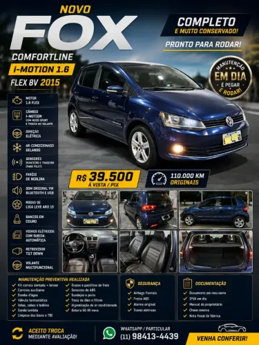 Volkswagen Fox Comfortline I Motion 1.6 Flex 8V 5P 2015