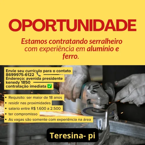 Vagas para contratação imediata 