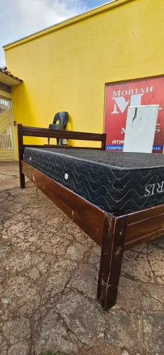 cama casal Queen size 1.58cm X 198cm madeira colchao mola ensacada ENTREGA GRÁTIS 