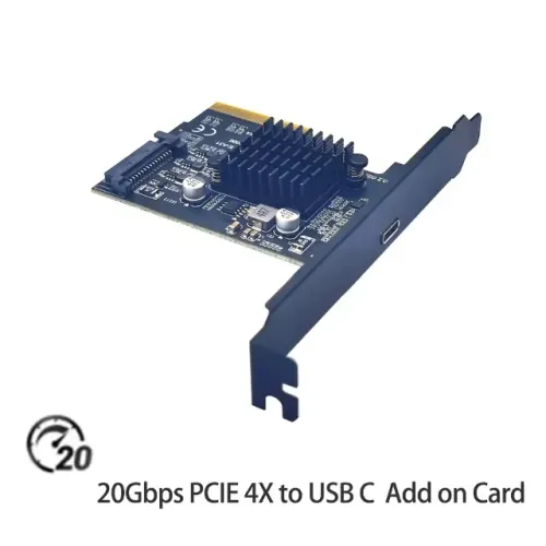 Placa PCIe USB-c 3.2 Gen2x2 20gbps  Pci Express 3.0 x4 chipset ASM3242 (O melhor do mundo)