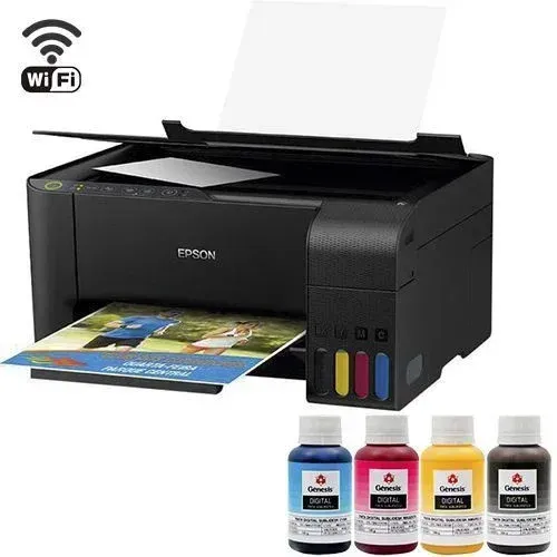 Impressora Wi-fi Epson Kit Tinta 4 Cores Jetink Cor Preto