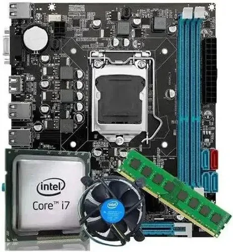 Kit Intel i7 6700 + Placa-mãe B250 + Memória 16GB DDR4 3200hz + Cooler + NVME 2TB 