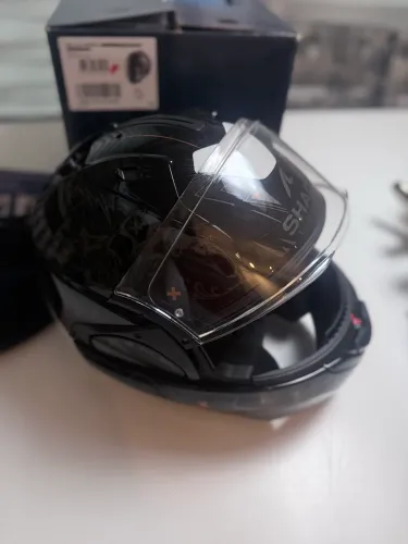 Capacete Moto Shark Evo Es K-rozen Mat Kaa Escamoteavel 