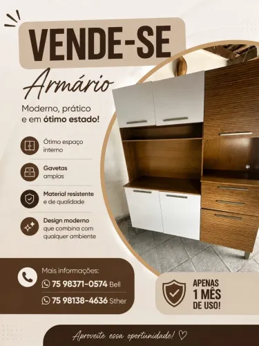 Armário pouco tempo de uso