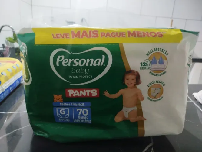 Fralda personal baby protect pantes 70 unidades