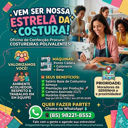 Vaga de costureira 