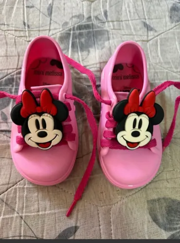tênis mini melissa minnie mouse rosa 20/21