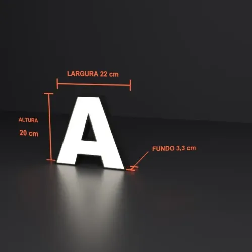 Letra Caixa 3D Para Led Letreiro Fachada Loja Personalizado