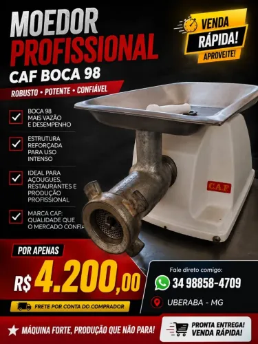 Vendo máquina de moer marca CAF boca 98