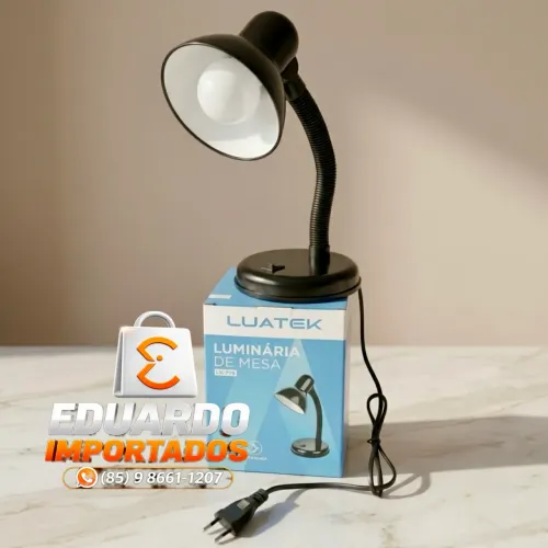 Abajur Luminária de Mesa Articulada, Flexível Ajustável + Lâmpada E27