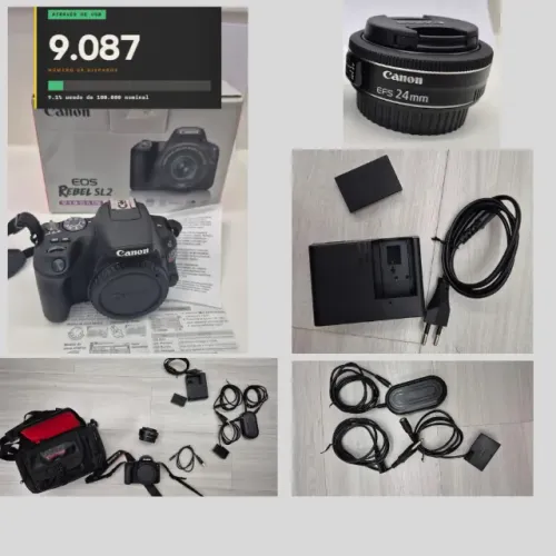 CANON SL2 + 24mm - 9.087 CLIQUES - KIT COMPLETO