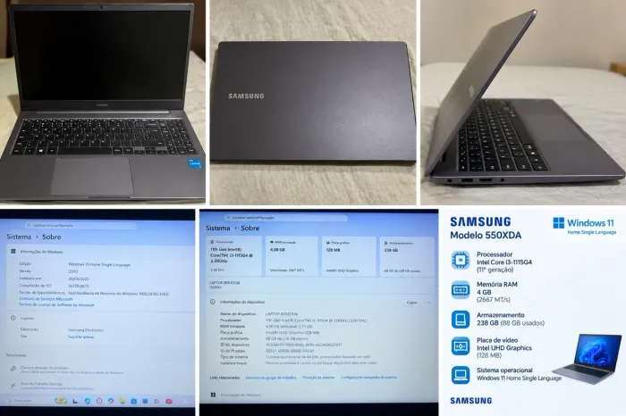 Notebook Samsung Core i3 11ª Geração, 4GB RAM, SSD 256GB - Windows 11 ?