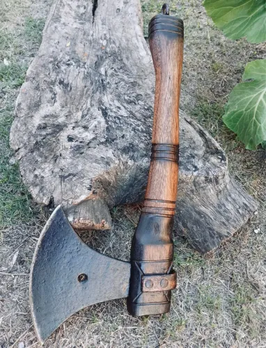 Machadinha Barbado Artesanal Com Cabo Madeira Corte de Lenha