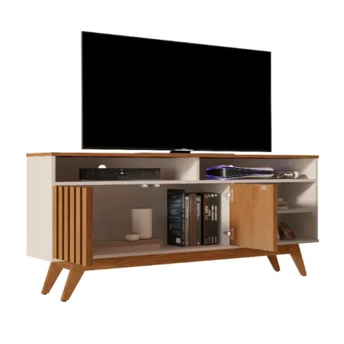 Rack Ripado Retrô 1.36m para TV até 50'' ! Frete e montagem Grátis.