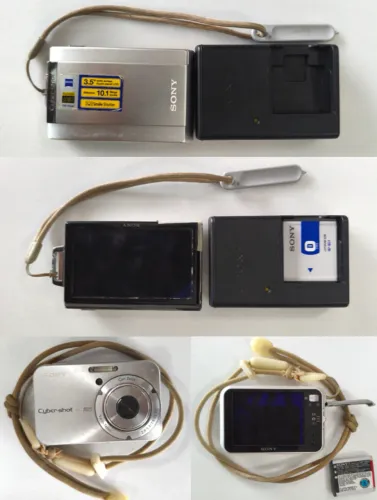 Lote Câmeras Antigas e Filmadora: Sony Cyber-Shot + Mavica + Panasonic
