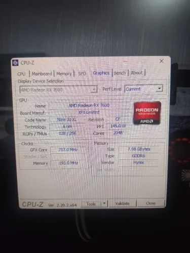 Placa de vídeo Radeon RX7600