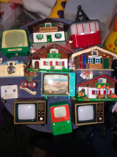 Lote Raro De Mini Monóculos Souvenir Vintage Câmeras E TVs - 100% Operacionais