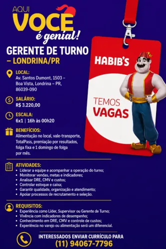 GERENTE DE TURNO - LONDRINA