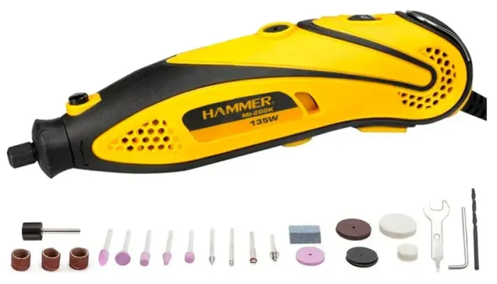 Micro Retifica Gymi200 135w Corte e Desbaste + 40 Acessórios 220v 60hz 135W