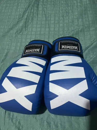 Luva Boxe Muaythai Maximum Classic New Power Face Mxm Cor Mxm Azul Tamanho 16oz