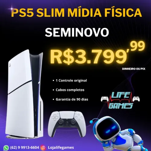 Playstation 5 Slim Mídia física Seminovo c/ garantia loja física