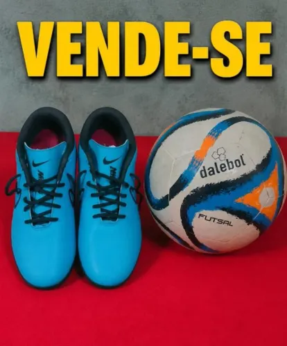 Bola futsal e uma chuteira society Nike N°37