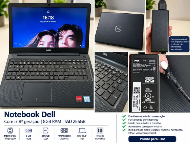 Notebook Dell Inspiron 15 3576 - Core i7 8ª Geração | 8GB RAM | SSD 256GB | Radeon