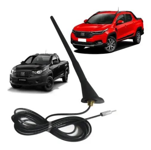 Antena Teto Fiat Strada / Mobi 60º 2020 a 2023 e VW com c/cabo preto