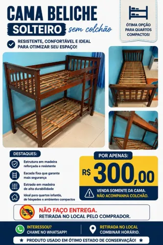 Cama beliche solteiro