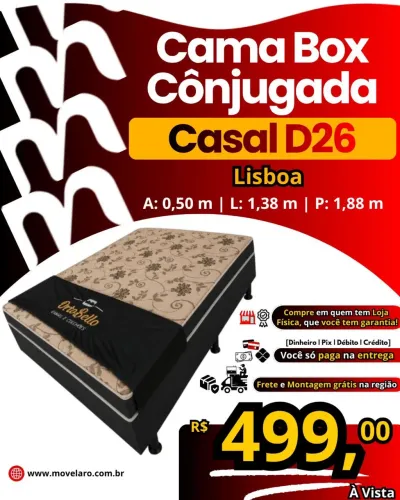 Cama Box Casal D26 Lisboa 
