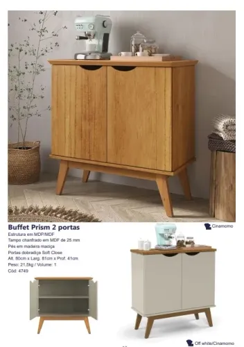Buffet 2 portas prisma