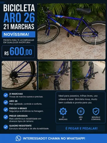 Bicicleta aro 26 NOVA 21 marchas 