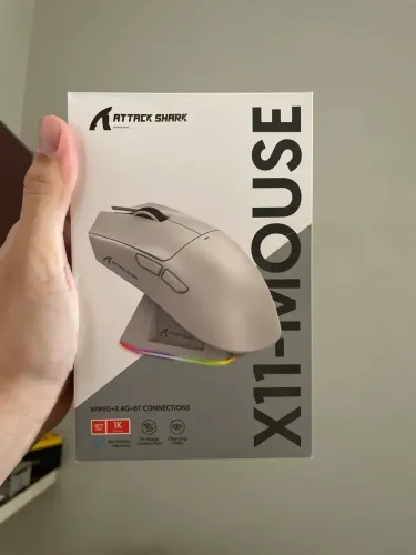 Mouse Gamer Attack Shark X11 - Novo, na caixa, completo