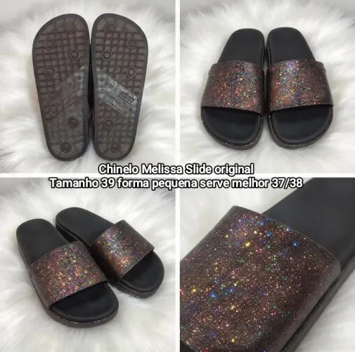 Melissa Original chinelo slide Tamanho 39 forma pequena serve melhor 37/38