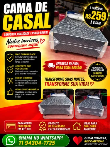 Cama box casal conjugada completa, entrega imediata e rápida para toda região !!