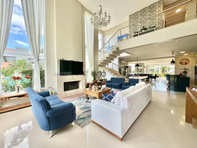 Casa fundos área verde com 5 suítes e piscina à venda, 400 m² - Condomínio Ventura Club -