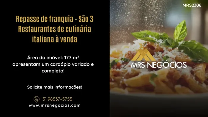 Repasse de franquia - São 3 Restaurantes de culinária italiana à venda