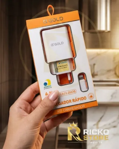 CARREGADOR RÁPIDO ?GOLD -  PARA iPHONE