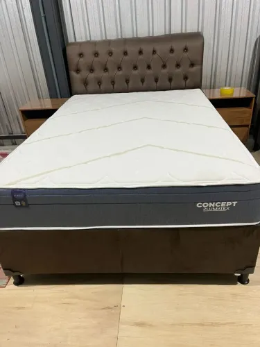 Conj BOX COLCHÃO PLUMATEX CONCEPT BLUE 138 x 188 x 25 - CASAL<br> <br>R$1.269,00
