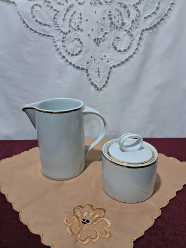 Antiga Leiteira e açucareiro Porcelana Schmidt 