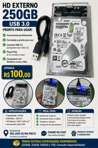 Hd Ssd externo 250GB 