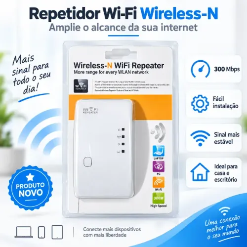 Repetidor wifi sua internet nunca esteve tão boa.